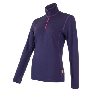 Sweat-shirt femme Sensor Merino Upper krátký zip violet Purple