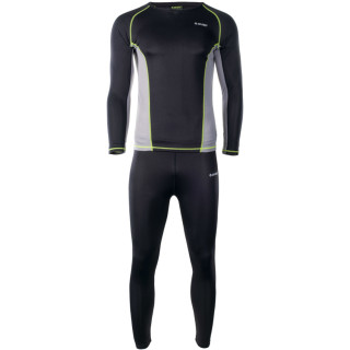 Sous-vêtements thermiques hommes Hi-Tec Kamo set noir / gris Black/FrostGray/LimePunch