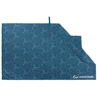 Serviette sechage rapide LifeVenture Printed SoftFibre Trek Towel bleue GeometricNavy