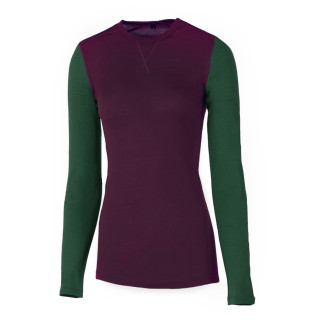 T-shirt femme Warg Merino 165 Long rouge / vert Wine/Green