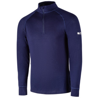 T-shirt homme Zulu Merino 160 Zip Long bleue Navy