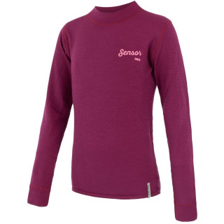 T-shirt fonctionnel enfant Sensor Merino Df Logo violet Lilla