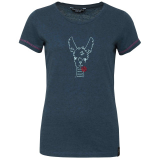 T-shirt femme Chillaz Gandia Happy Alpaca bleu foncé Darkblue