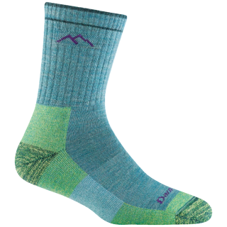 Chaussettes femme Darn Tough Hiker Micro Crew Midweight With Cushion bleue aqua heather