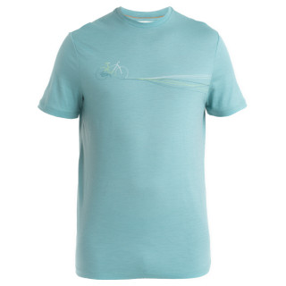 T-shirt homme Icebreaker Men Merino 150 Tech Lite III SS Tee Cadence Paths bleu clair Cloud Ray