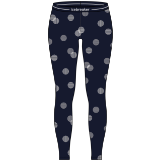 Sous-vêtements fonctionnels femme Icebreaker W Mer 260 Vertex Leggings FallFlakes bleu foncé Midnight Navy/Snow/J