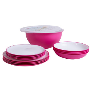 Ensemble vaisselle Omada Sanaliving Pic-Nic Set 14 ks rose Fucsia