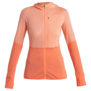 Veste polaire fonctionnelle femme Icebreaker Women Merino 200 Realfleece™ Descender LS Zip Hoodie orange Glow/Tang/Cb