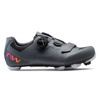 Chaussures vélo femme Northwave Razer 2 Wmn gris / rose Dark Grey/Neon Red