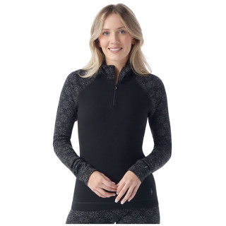 T-shirt fonctionnel femme Smartwool W Classic Thermal Merino Bl 1/4 Zip B noir / gris black digi snow