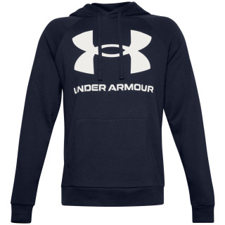 Sweat-shirt homme Under Armour Rival Fleece Big Logo HD (22) bleu foncé Midnight Navy/Onyx White