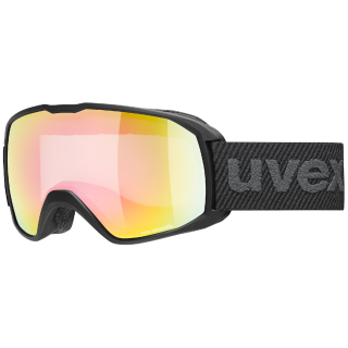 Masques ski Uvex Xcitd V noir mat black matt dl/rainbow-clear