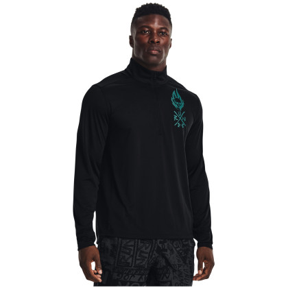 Sweat-shirt homme Under Armour Destroy All Miles 1/2 Zip vert Black / Cerulean / Cerulean