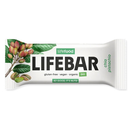 Barre Lifefood Lifebar tyčinka pistáciová s chia RAW BIO 40 g