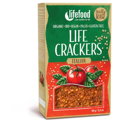 Crackers Lifefood LIFE CRACKERS Italské RAW BIO 90 g brun