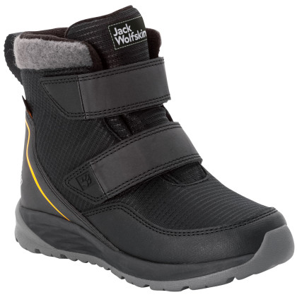 Bottes d'hiver enfant Jack Wolfskin Polar Bear Texapore Mid Vc K noir / jaune phantom / burly yellow XT