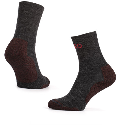 Chaussettes femme Warg Trek Merino gris / rouge