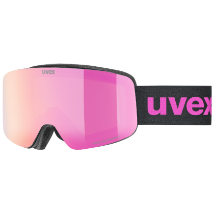 Masques ski Uvex Pwdr FM noir / rose black matt dl/pink-clear