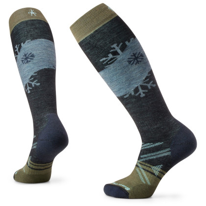 Chaussettes de ski Smartwool W Ski Fc Snowpocalypse Pattern Otc gris / bleu charcoal