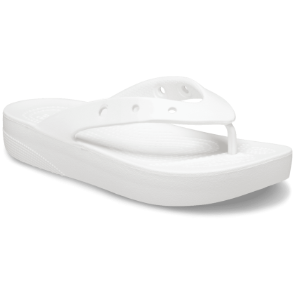 Tongs femme Crocs Classic Platform Flip W blanc White