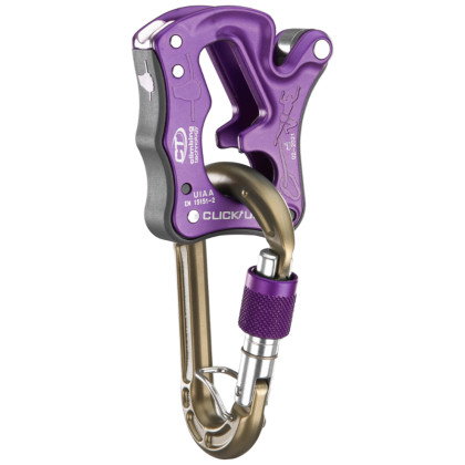 Assureur Climbing Technology Click Up Green s HMS karabinou violet purple