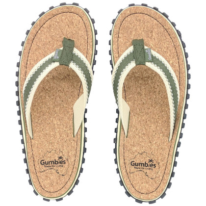 Tongs Gumbies Corker Natural Cork - Khaki green