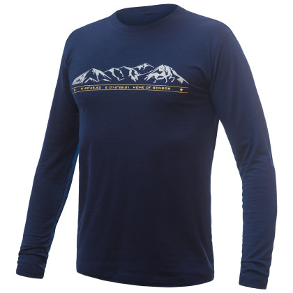 T-shirt fonctionnel homme Sensor Merino Active Pt Mountains dl.rukáv bleu foncé Deep Blue