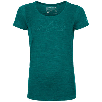 T-shirt fonctionnel femme Ortovox W's 150 Cool Mountain Face TS green PacificGreenBlend