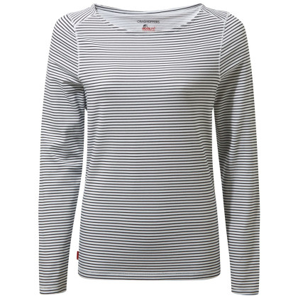 T-shirt femme Craghoppers NL Erin LS Top blanc / gris BlueNavy Str