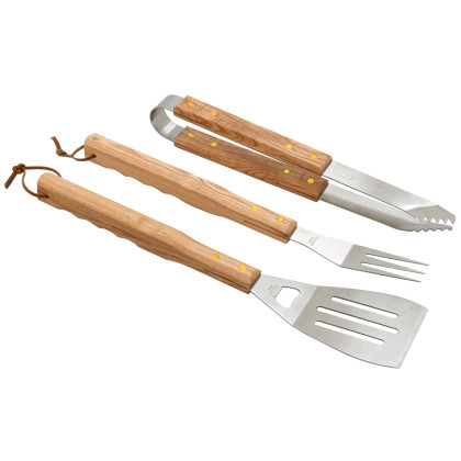 Outils barbecue Cattara Wood sada 3ks brun / argenté