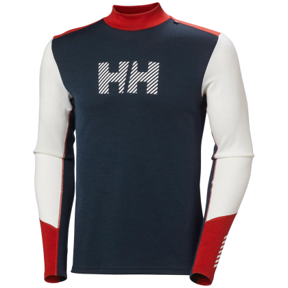 T-shirt fonctionnel homme Helly Hansen Lifa Merino Midw Logo blanc / bleu Offwhite