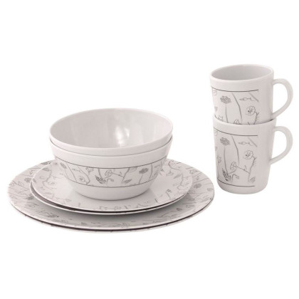 Set de vaisselle Outwell Dahlia 2 Person Dinner Set blanc Blue & white