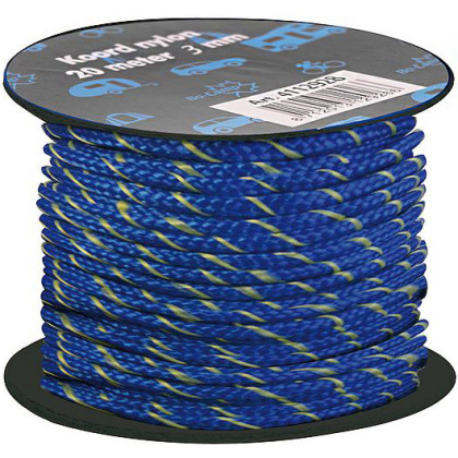 Hauban tente Bo-Camp Nylon Guy Rope 20m 3mm bleu / jaune Blue