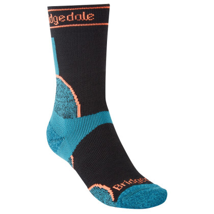 Chaussettes femme Bridgedale Trail Run MW T2 MS 3/4 Crew Women's vert / bleu black/845