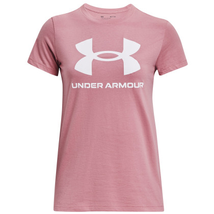 T-shirt femme Under Armour W SPORTSTYLE LOGO SS rose Pink Elixir / / White