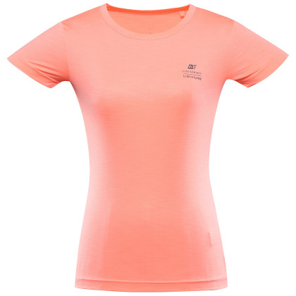 T-shirt femme Alpine Pro Basika rose / blanc neon salmon