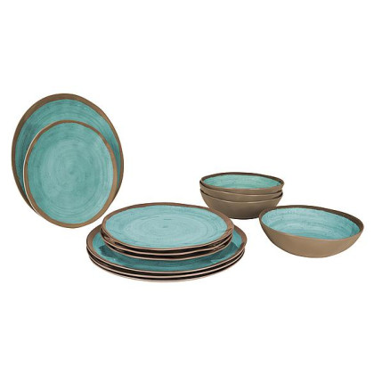 Set de vaisselle Bo-Camp Halo 12 100% Melamine bleu clair Aqua