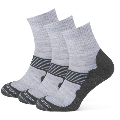 Chaussettes Zulu Merino Men 3 pack gris / noir