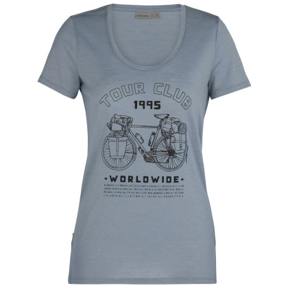 T-shirt femme Icebreaker TechLite SS Scoop TourClub1995 girs Gravel