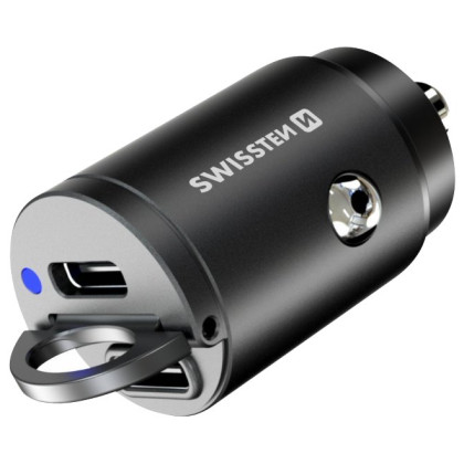 Adaptateur voiture Swissten Car Charger 45W vert Black