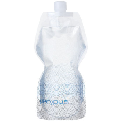 Gourde pliable Platypus Soft Bottle 1,0L Closure blanc / bleu Waves