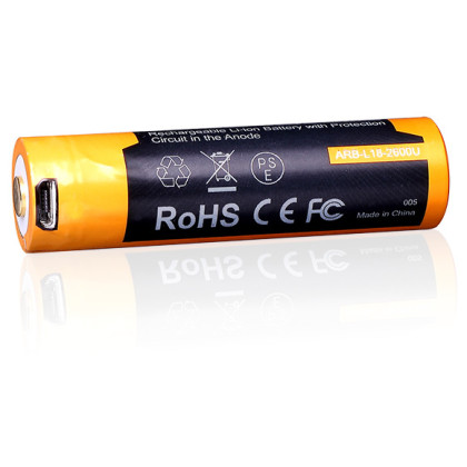 Batterie rechargeable Fenix 18650 2600 mAh USB Li-ion