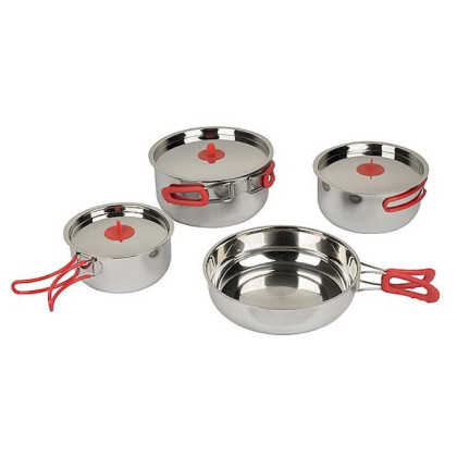 Set de vaisselle Bo-Camp Set Of Pans Travel 4 argenté Silver