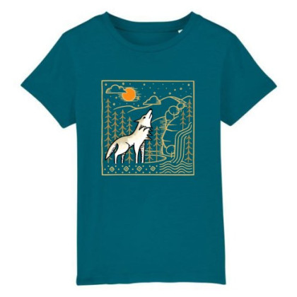 T-shirt enfant České parky Wolfie bleue