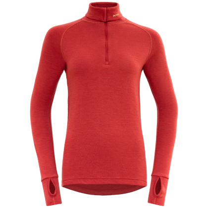 Col roulé femme Devold Expedition Woman Zip Neck orange clair BEAUTY