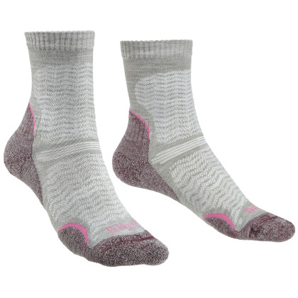 Chaussettes femme Bridgedale Hike UL T2 MP Crew Women's blanc Aubergine/