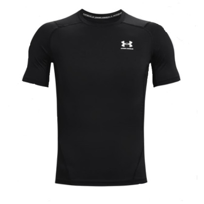 T-shirt fonctionnel homme Under Armour HG Armour Comp SS vert Black//White