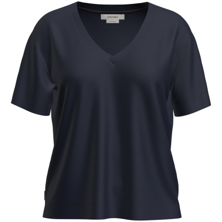 T-shirt fonctionnel femme Icebreaker W Mer 150 Tech Lite SS Relax V Neck Tee bleu foncé Midnight Navy