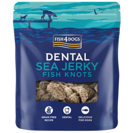 Friandises pour chiens Fish4Dogs Dental Sea Jerky Fish Knots 100g