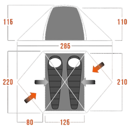 Tente de randonnée Vango Exedra 200